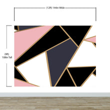 Load image into Gallery viewer, Modern Decor Gold, Black and Pink Mosaic Peel and Stick Wallpaper | Removable Wall Mural #6210
