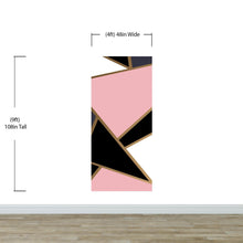 Cargar imagen en el visor de la galería, Modern Decor Gold, Black and Pink Mosaic Peel and Stick Wallpaper | Removable Wall Mural #6210
