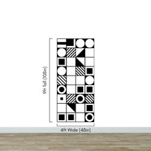 Load image into Gallery viewer, Black and White Geometric Shapes Wallpaper Mural Wall Art. #6710
