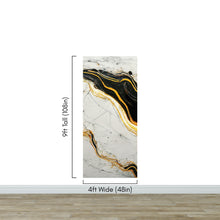 Load image into Gallery viewer, Luxurious Marble Wallpaper. Gold and Black Marble Slate Wall Mural. #6735
