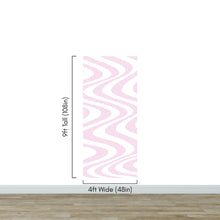 Cargar imagen en el visor de la galería, Pink Swirly Lines Abstract Wallpaper Mural. #6635
