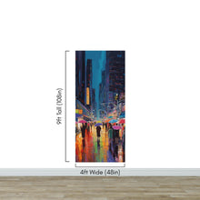 Carregar imagem no visualizador da galeria, Raining Cityscape Wallpaper Mural - Abstract Color Mural. #6762
