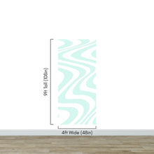 Cargar imagen en el visor de la galería, Mint Color Swirly Lines Abstract Wallpaper Mural. #6689
