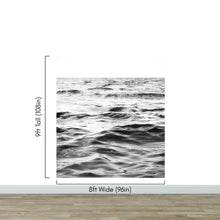 Load image into Gallery viewer, Black and White Ocean Wave Wallpaper. Peel and Stick Wall Mural. #6691
