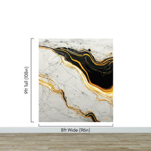 Load image into Gallery viewer, Luxurious Marble Wallpaper. Gold and Black Marble Slate Wall Mural. #6735
