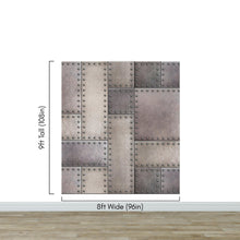 Carregar imagem no visualizador da galeria, Rustic Metal Steel 3D Wallpaper Mural. #6752
