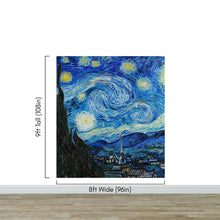 Cargar imagen en el visor de la galería, Vincent Van Gogh&#39;s The Starry Night Painting Wallpaper Mural.  #6742
