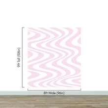 Cargar imagen en el visor de la galería, Pink Swirly Lines Abstract Wallpaper Mural. #6635
