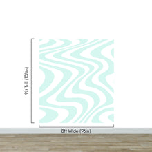 Cargar imagen en el visor de la galería, Mint Color Swirly Lines Abstract Wallpaper Mural. #6689
