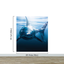 Cargar imagen en el visor de la galería, Great White Shark Wall Mural. Peel and Stick Wallpaper. #6700
