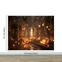 Cargar imagen en el visor de la galería, Floating Candles /  Great Hall Room Wallpaper /  Wizardly World Wall Mural. #6764
