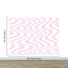 Load image into Gallery viewer, Pink Swirly Lines Abstract Wallpaper Mural. #6635
