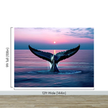 Load image into Gallery viewer, Whale Tail Wall Mural. Ocean Wallpaper. #6688
