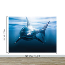 Cargar imagen en el visor de la galería, Great White Shark Wall Mural. Peel and Stick Wallpaper. #6700
