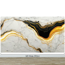 Load image into Gallery viewer, Luxurious Marble Wallpaper. Gold and Black Marble Slate Wall Mural. #6735
