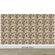 Cargar imagen en el visor de la galería, Botanical Flower Garden With Pastel Color Red, Green, Beige Background Wall Mural. #6771
