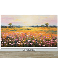 Cargar imagen en el visor de la galería, Colorful Yellow Flower Field Painting Wallpaper Mural. #6692
