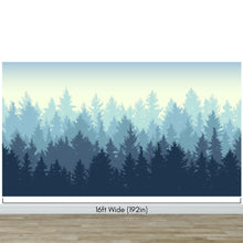 Load image into Gallery viewer, Misty Forest Wallpaper. Blue Pastel Color Mural #6772
