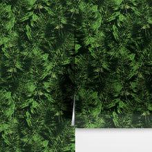 Cargar imagen en el visor de la galería, Green Leaves Pattern Wallpaper Mural. Botanical Wall Mural. #6744
