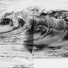 Carregar imagem no visualizador da galeria, Ocean Wave Wallpaper. Black and White Surf Theme Wall Mural. #6709
