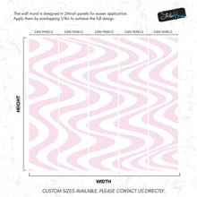 Cargar imagen en el visor de la galería, Pink Swirly Lines Abstract Wallpaper Mural. #6635
