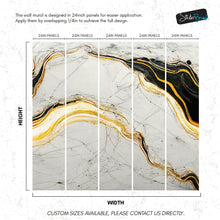 Carregar imagem no visualizador da galeria, Luxurious Marble Wallpaper. Gold and Black Marble Slate Wall Mural. #6735
