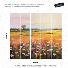 Cargar imagen en el visor de la galería, Colorful Yellow Flower Field Painting Wallpaper Mural. #6692
