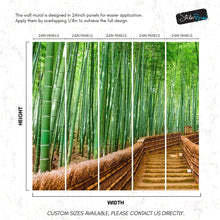 Cargar imagen en el visor de la galería, Japanese Bamboo Forest Arashiyama Woods Wall Mural #6043
