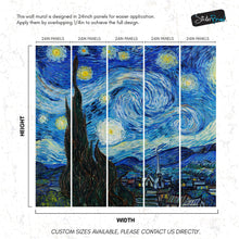 Carregar imagem no visualizador da galeria, Vincent Van Gogh&#39;s The Starry Night Painting Wallpaper Mural.  #6742
