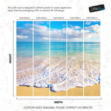 Cargar imagen en el visor de la galería, Ocean Beach Shore Wallpaper Mural. Tropical Theme Wall Decor. #6770
