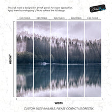 Load image into Gallery viewer, Pine Trees Forest Lake View Wall Mural Wallpaper. #6754
