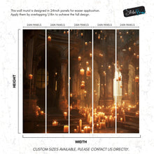 Carregar imagem no visualizador da galeria, Floating Candles /  Great Hall Room Wallpaper /  Wizardly World Wall Mural. #6764
