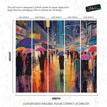 Carregar imagem no visualizador da galeria, Raining Cityscape Wallpaper Mural - Abstract Color Mural. #6762
