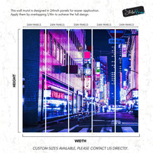 Carregar imagem no visualizador da galeria, Tokyo Japan Retro 80&#39;s Synth Wave Pop Style CyberPunk Wall Mural. #6248
