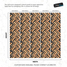 Cargar imagen en el visor de la galería, Modern Design Wooden Zigzag Panel Wallpaper Mural. #6736
