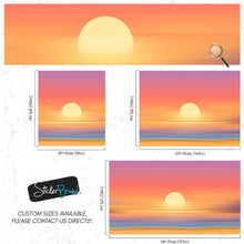 Load image into Gallery viewer, Orange Sunset Over Beach Wall Mural. Blurred Abstract Sunset Over Coastline. #6393
