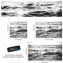 Load image into Gallery viewer, Black and White Ocean Wave Wallpaper. Peel and Stick Wall Mural. #6691
