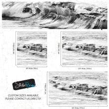 Carregar imagem no visualizador da galeria, Ocean Wave Wallpaper. Black and White Surf Theme Wall Mural. #6709
