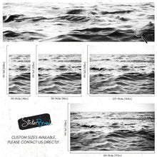 Load image into Gallery viewer, Black and White Ocean Wave Wallpaper. Peel and Stick Wall Mural. #6691
