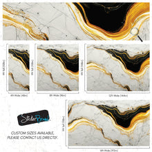 Load image into Gallery viewer, Luxurious Marble Wallpaper. Gold and Black Marble Slate Wall Mural. #6735
