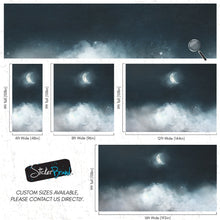 Load image into Gallery viewer, Crescent Moon Shining Over Misty Clouds Wall Mural. Peel and Stick Wallpaper. #6301
