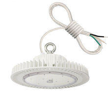 Load image into Gallery viewer, 240W UFO LED High Bay Light with 33,600 Lumens, 5000K Daylight White, for Warehouse, Factory, and Other Industrial Applications
