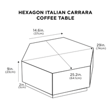 Cargar imagen en el visor de la galería, Hexagon Italian Carrara Coffee Table
