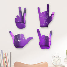 Cargar imagen en el visor de la galería, Bundle |  4-Piece Set of Rock On, Hang Loose, I Love You and Peace Sign Hand Silhouettes
