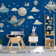 Load image into Gallery viewer, Flying Whale Wall Decal
