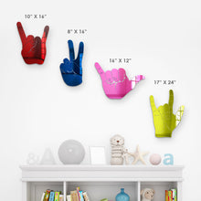 Load image into Gallery viewer, Bundle |  4-Piece Set of Rock On, Hang Loose, I Love You and Peace Sign Hand Silhouettes
