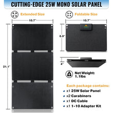 Cargar imagen en el visor de la galería, Solar Power Lifestyle 25W Portable Solar Panel
