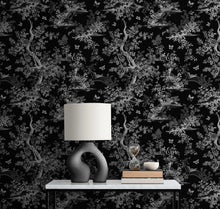 Cargar imagen en el visor de la galería, Black and White Toile De Jouy Vintage Wallpaper Mural. #6728
