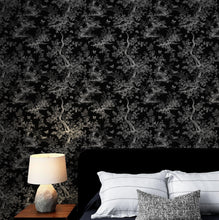 Cargar imagen en el visor de la galería, Black and White Toile De Jouy Vintage Wallpaper Mural. #6728
