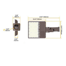 Load image into Gallery viewer, 150W LED Shoebox Pole Light, Slip Fitter - 5000K and 23,532 Lumens, AC100-277V, 0-10V Dimmable LED Street Lights
